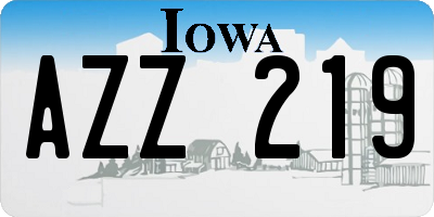 IA license plate AZZ219
