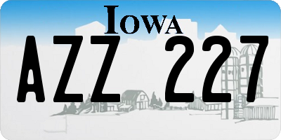 IA license plate AZZ227