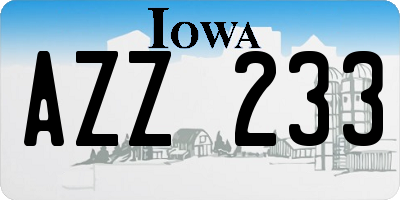 IA license plate AZZ233