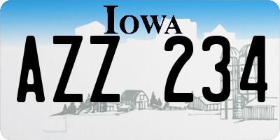 IA license plate AZZ234