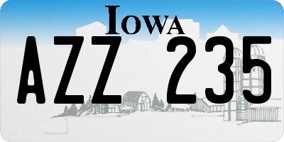 IA license plate AZZ235