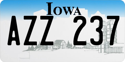 IA license plate AZZ237