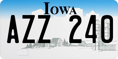 IA license plate AZZ240