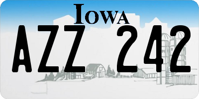 IA license plate AZZ242