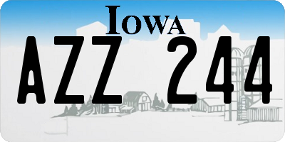 IA license plate AZZ244