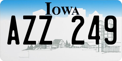 IA license plate AZZ249