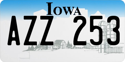 IA license plate AZZ253