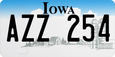 IA license plate AZZ254