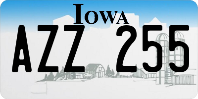 IA license plate AZZ255