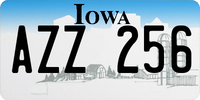 IA license plate AZZ256