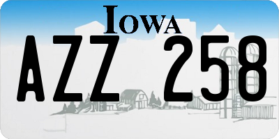 IA license plate AZZ258