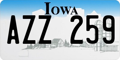 IA license plate AZZ259