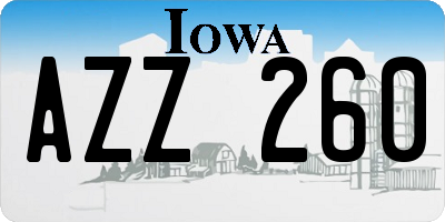 IA license plate AZZ260