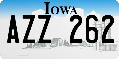 IA license plate AZZ262