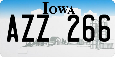 IA license plate AZZ266