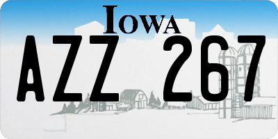IA license plate AZZ267