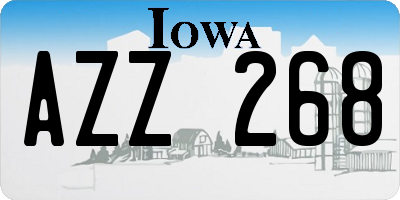 IA license plate AZZ268