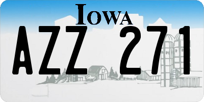 IA license plate AZZ271