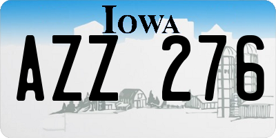 IA license plate AZZ276