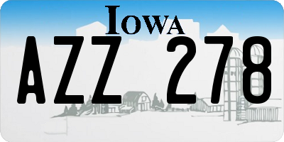 IA license plate AZZ278