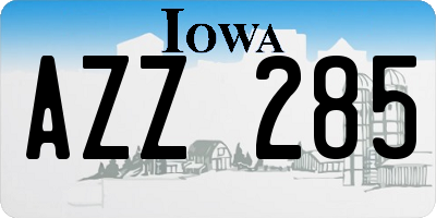 IA license plate AZZ285