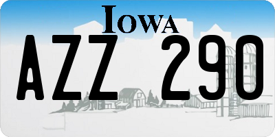 IA license plate AZZ290