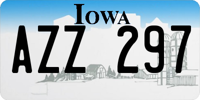 IA license plate AZZ297