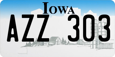 IA license plate AZZ303