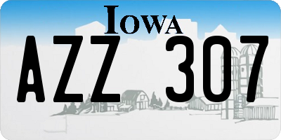 IA license plate AZZ307