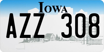 IA license plate AZZ308