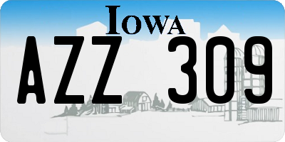 IA license plate AZZ309