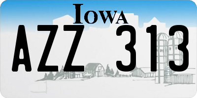 IA license plate AZZ313