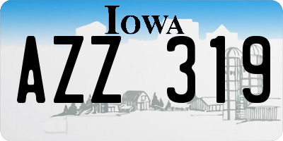 IA license plate AZZ319