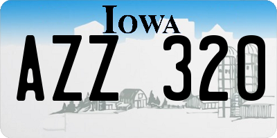 IA license plate AZZ320