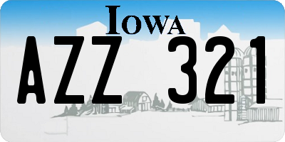 IA license plate AZZ321