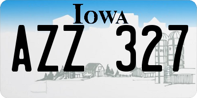 IA license plate AZZ327