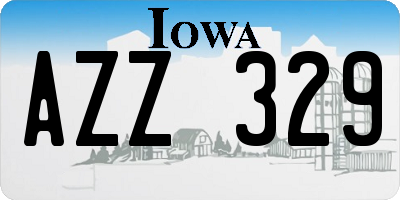 IA license plate AZZ329