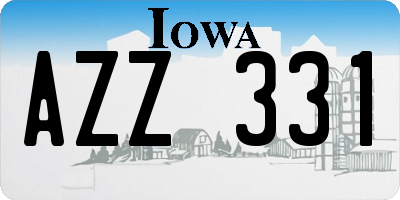 IA license plate AZZ331