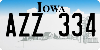 IA license plate AZZ334