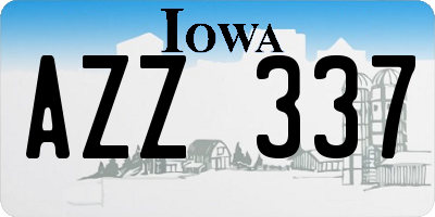 IA license plate AZZ337