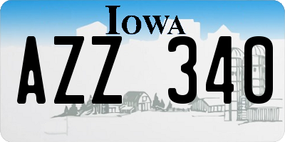IA license plate AZZ340