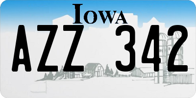 IA license plate AZZ342