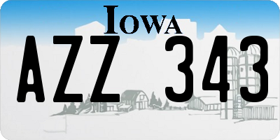 IA license plate AZZ343