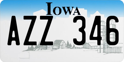 IA license plate AZZ346