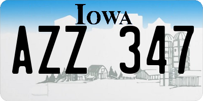IA license plate AZZ347
