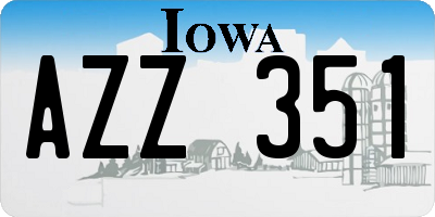 IA license plate AZZ351