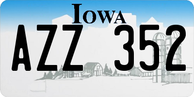 IA license plate AZZ352