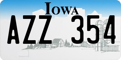 IA license plate AZZ354