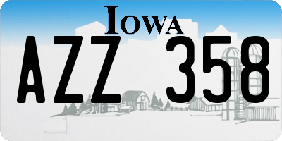 IA license plate AZZ358