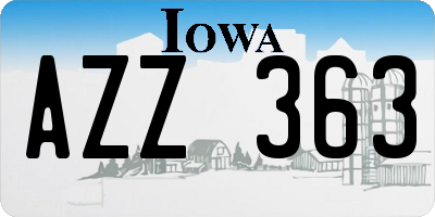 IA license plate AZZ363